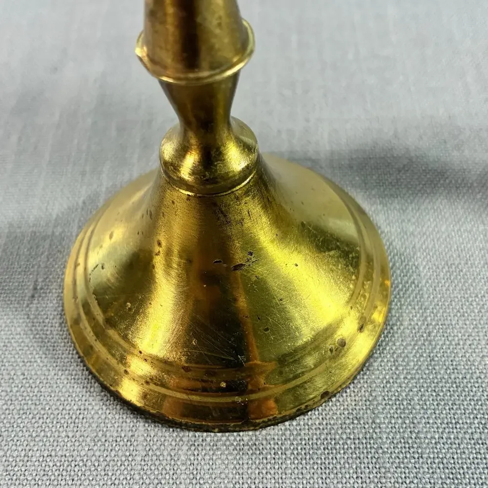 Vintage Pair Solid Brass Candlestick Holders 4 Inch Taper Candle Home Decor